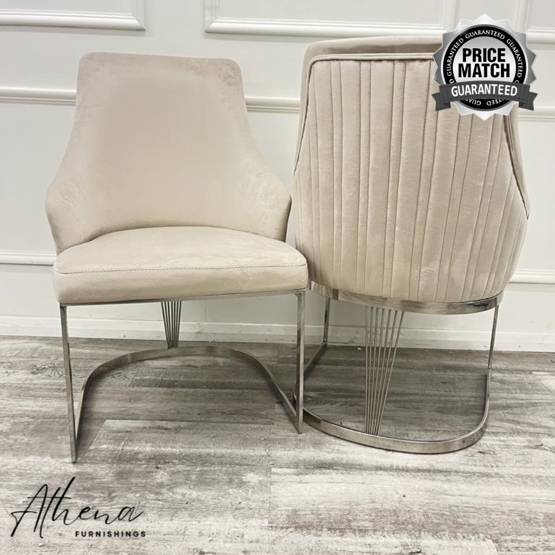 Bath Velvet Dining Chair - Silver Base