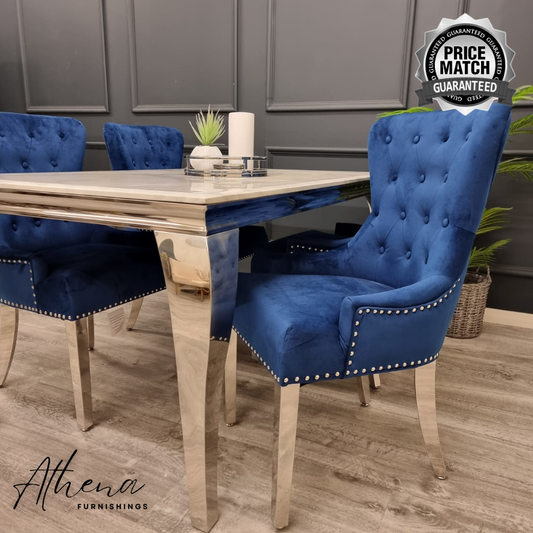 Hereford Promo Blue Velvet Dining Chairs