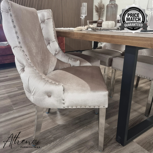 Ludlow Beige Velvet Dining Chairs