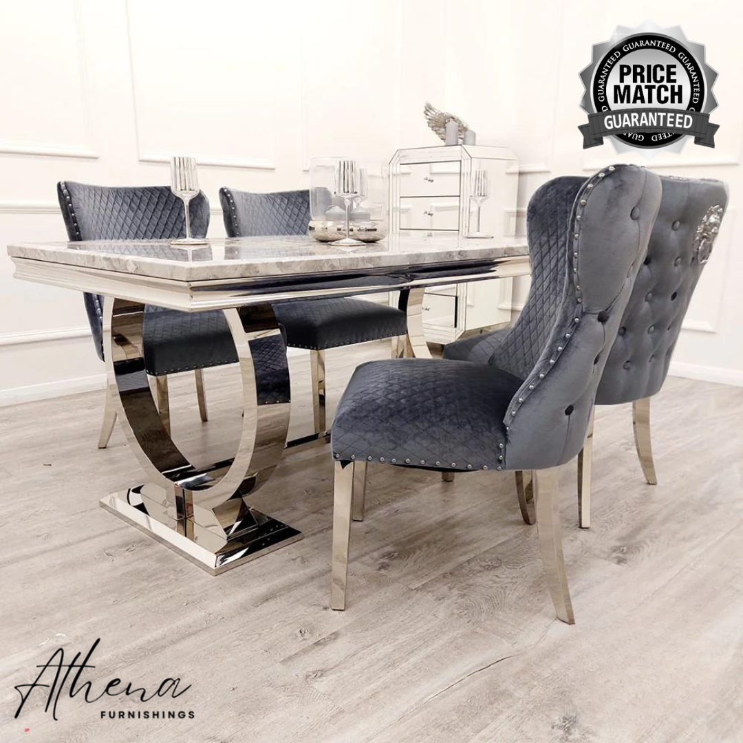 Durham Grey Shimmer Velvet Dining Chairs