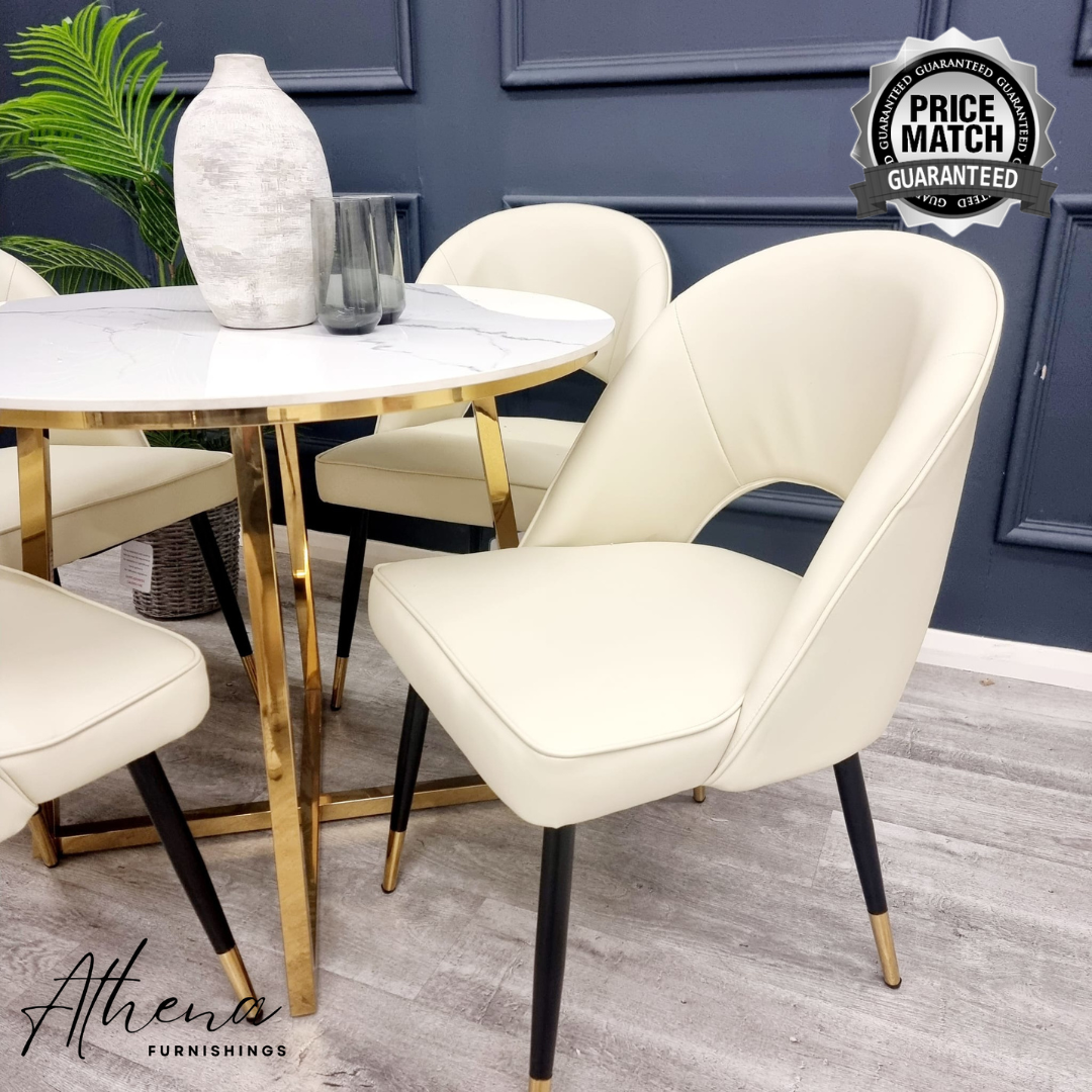 Exeter Cream Leather Dining Chairs