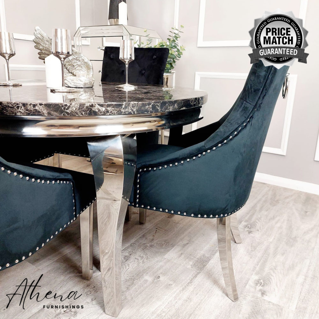 Hexham Black Velvet Dining Chairs