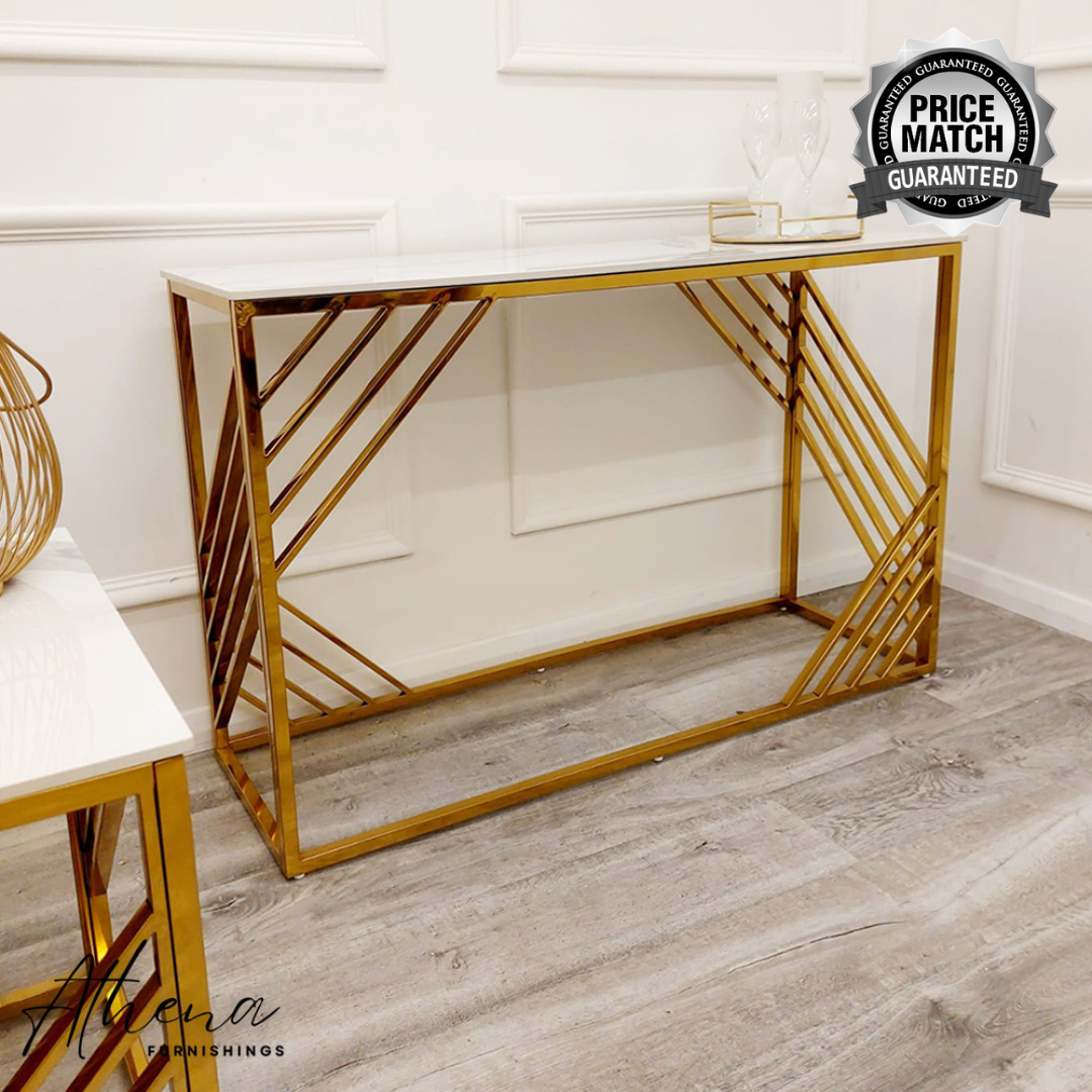 Bridgnorth White Marble Console Table