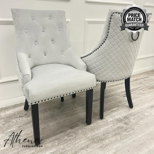 Carlisle Black Leg Dining Chair - Light Grey