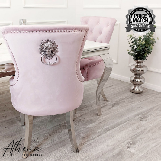 Hereford Pink Velvet Dining Chairs