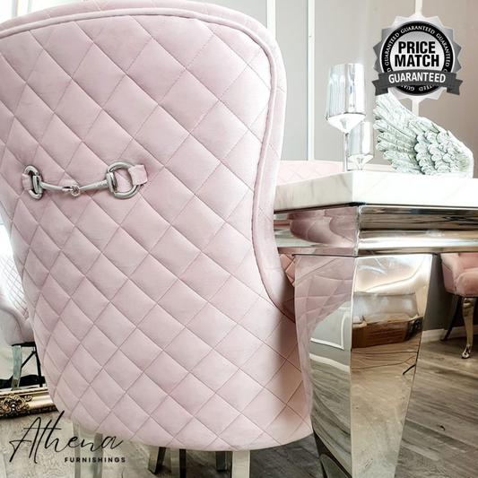 Chester Pink Velvet Dining Chairs