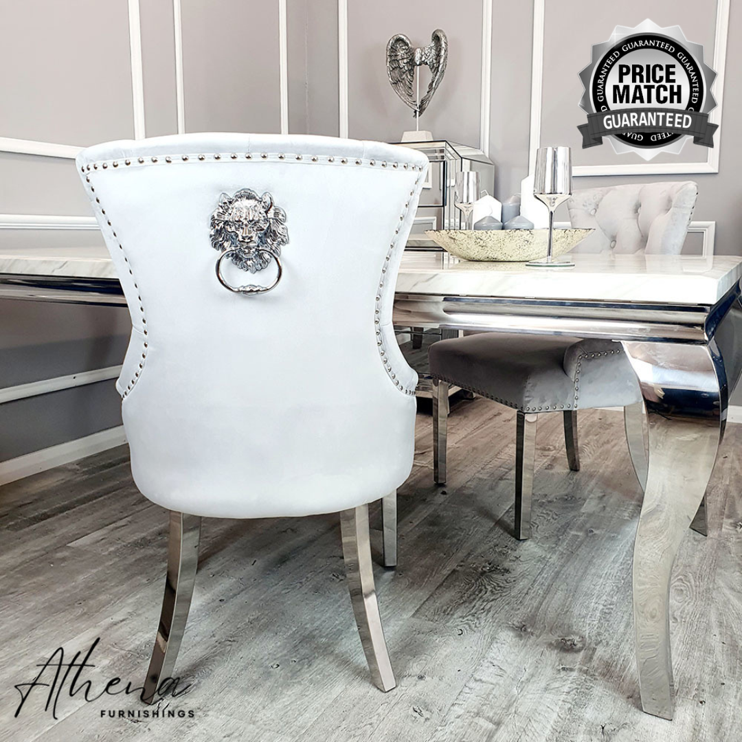 Hereford Light Silver Velvet Dining Chairs