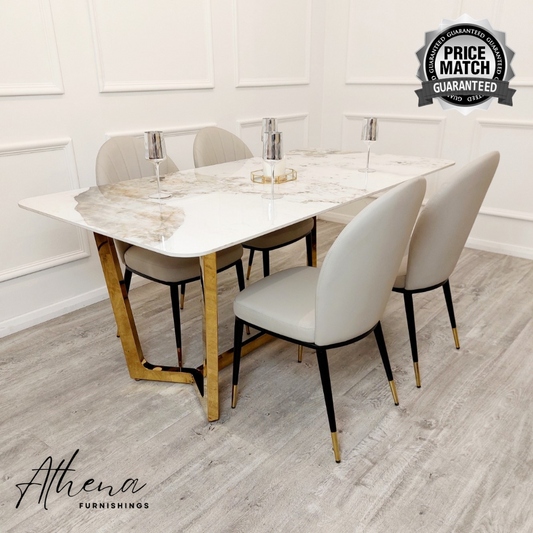 Kendal 1.8M Sintered Stone Dining Table - Gold Base