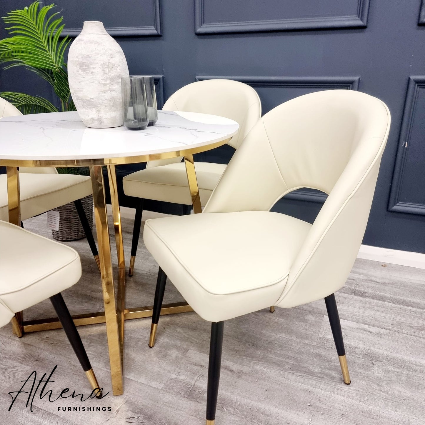 Exeter Cream Leather Dining Chairs