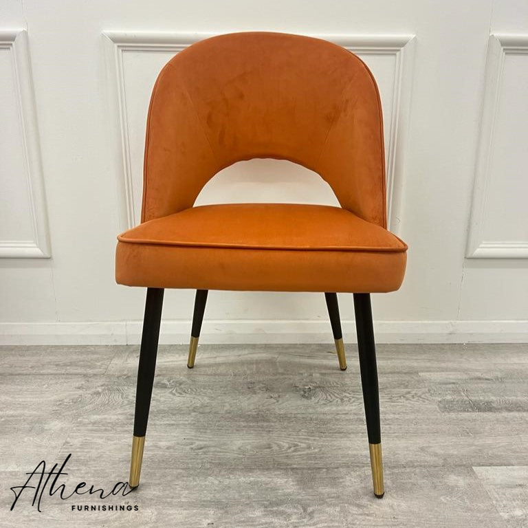 Exeter Rust Velvet Dining Chairs