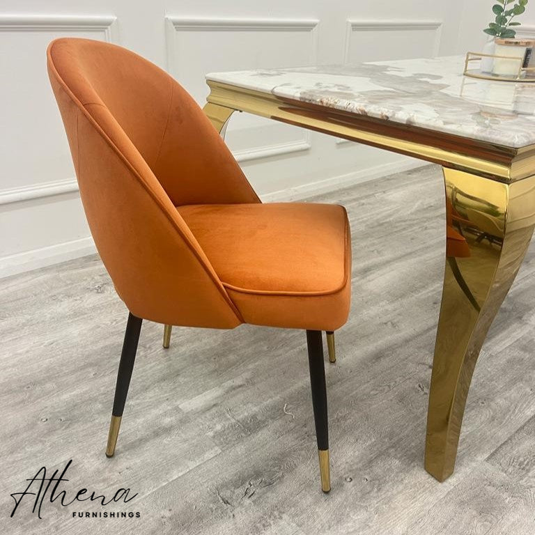 Exeter Rust Velvet Dining Chairs