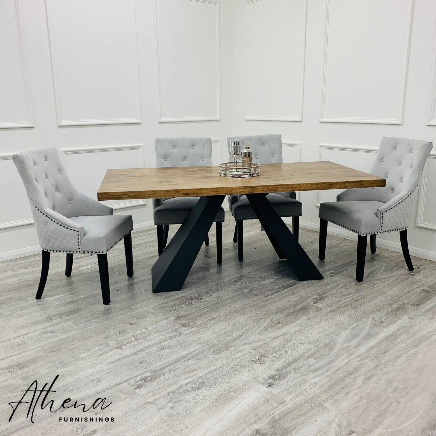 Aldeburgh 1.8m Dining Table with Carlisle Black Leg Dining Chairs