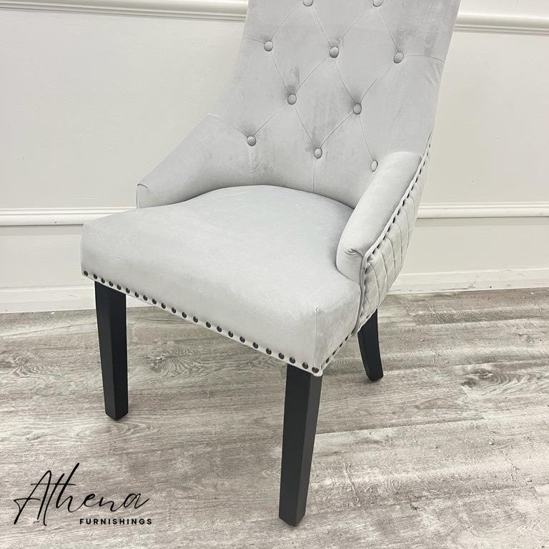 Carlisle Black Leg Dining Chair - Light Grey