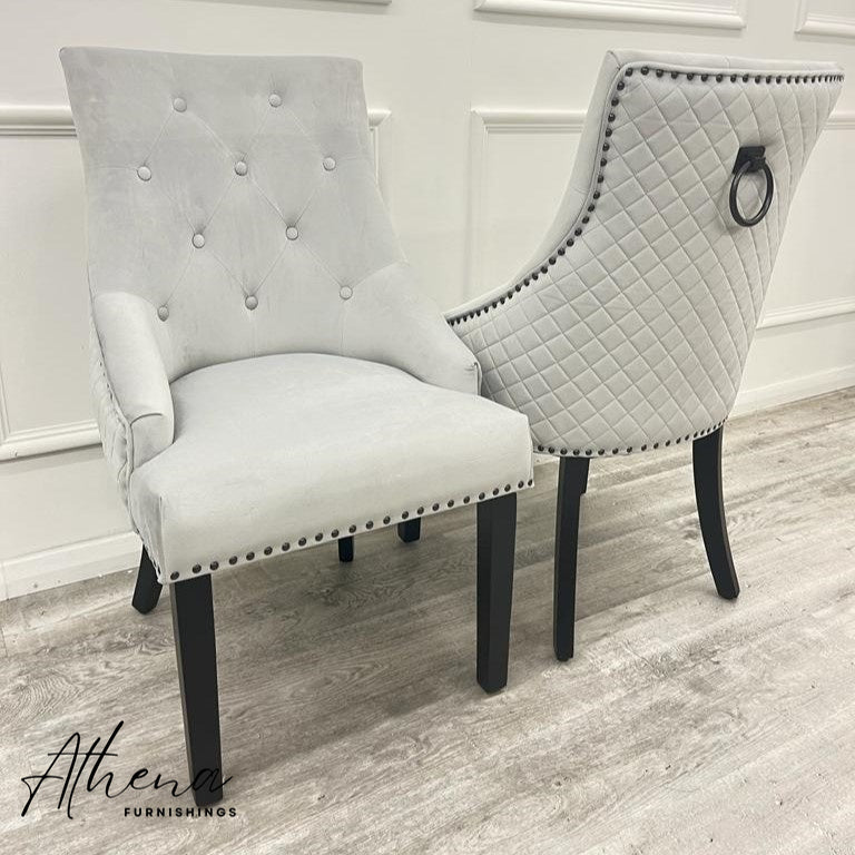 Carlisle Black Leg Dining Chair - Light Grey