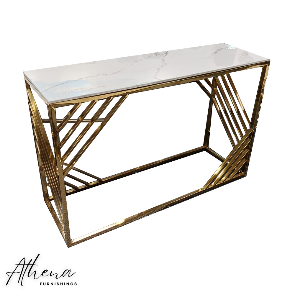 Bridgnorth White Marble Console Table