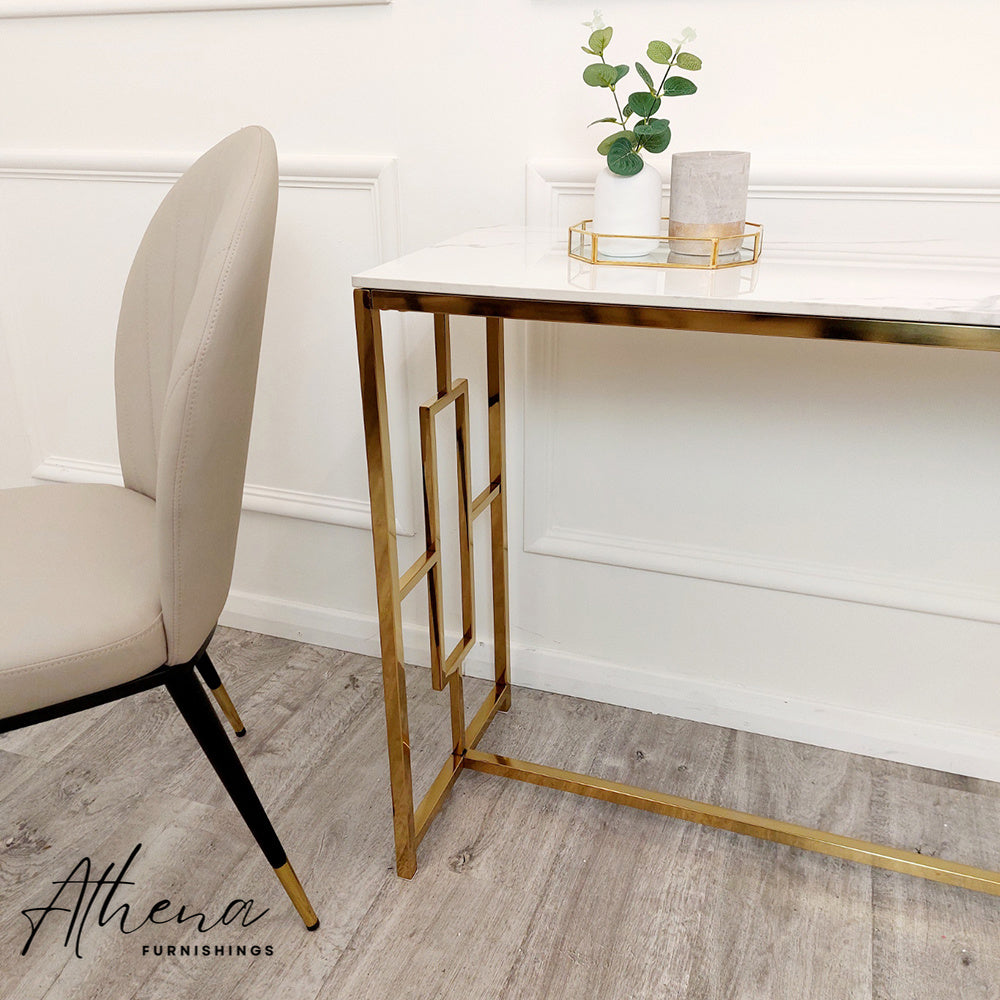 Blenheim White Marble Console Table