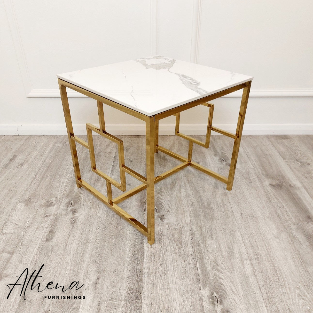 Blenheim White Marble Side Table