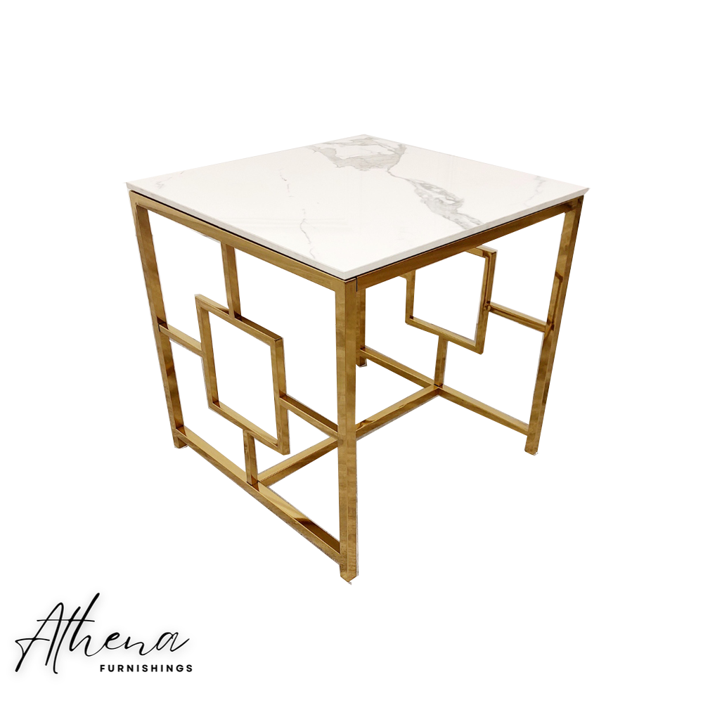 Blenheim White Marble Side Table