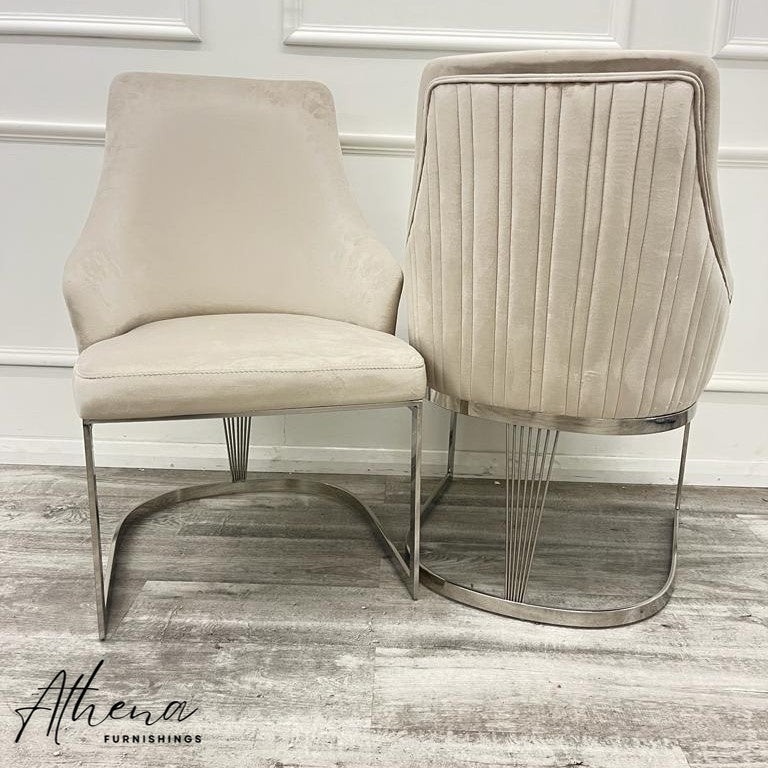 Bath Velvet Dining Chair - Silver Base