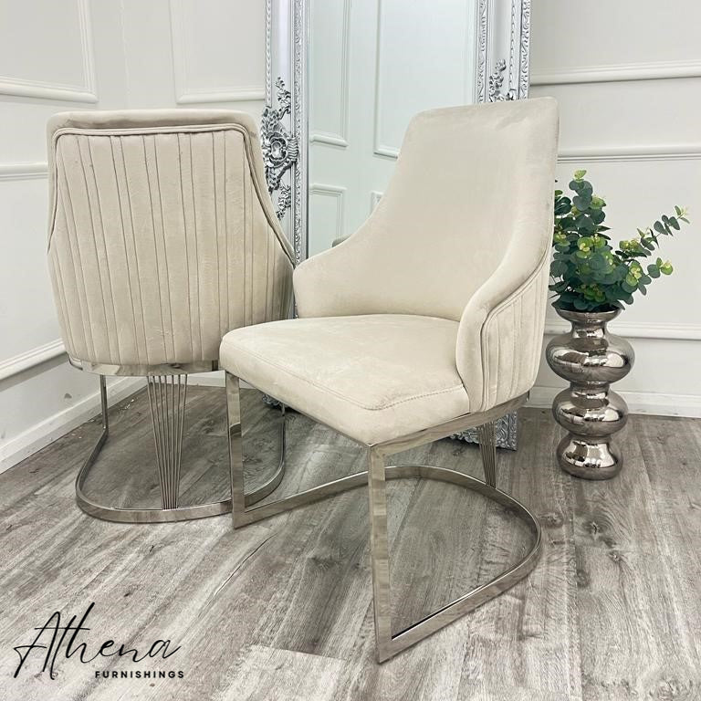 Bath Velvet Dining Chair - Silver Base