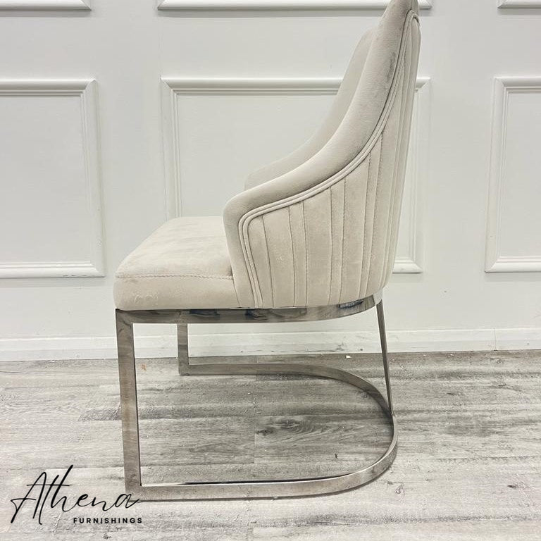 Bath Velvet Dining Chair - Silver Base