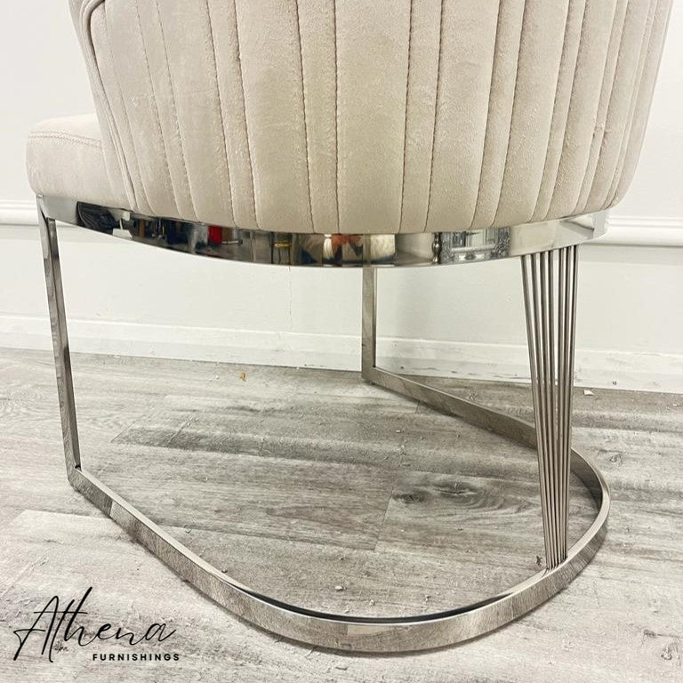 Bath Velvet Dining Chair - Silver Base