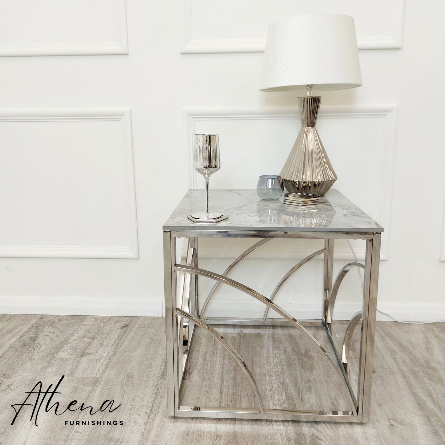 Cambridge Grey Marble Side Table