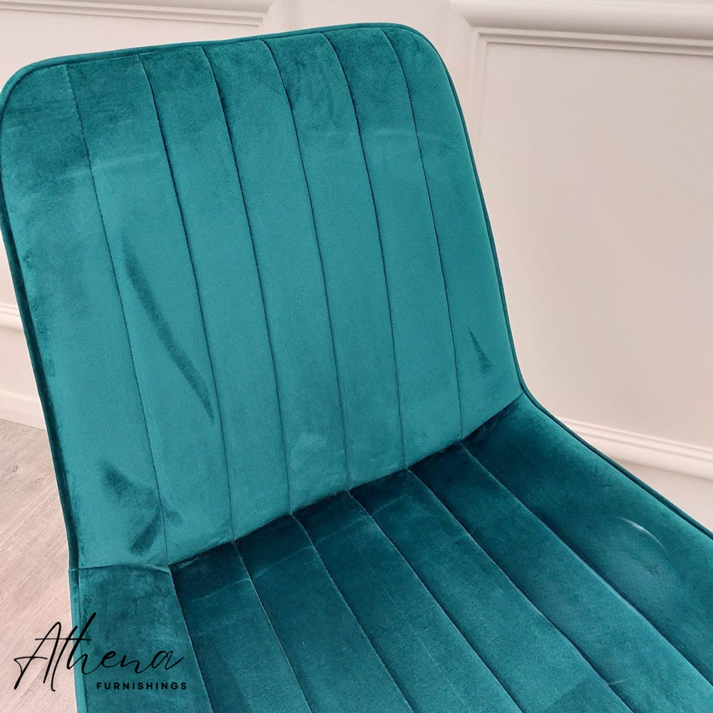 Lancaster Teal Velvet Dining Chairs