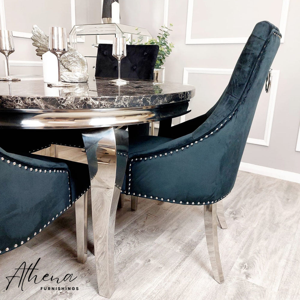 Hexham Black Velvet Dining Chairs