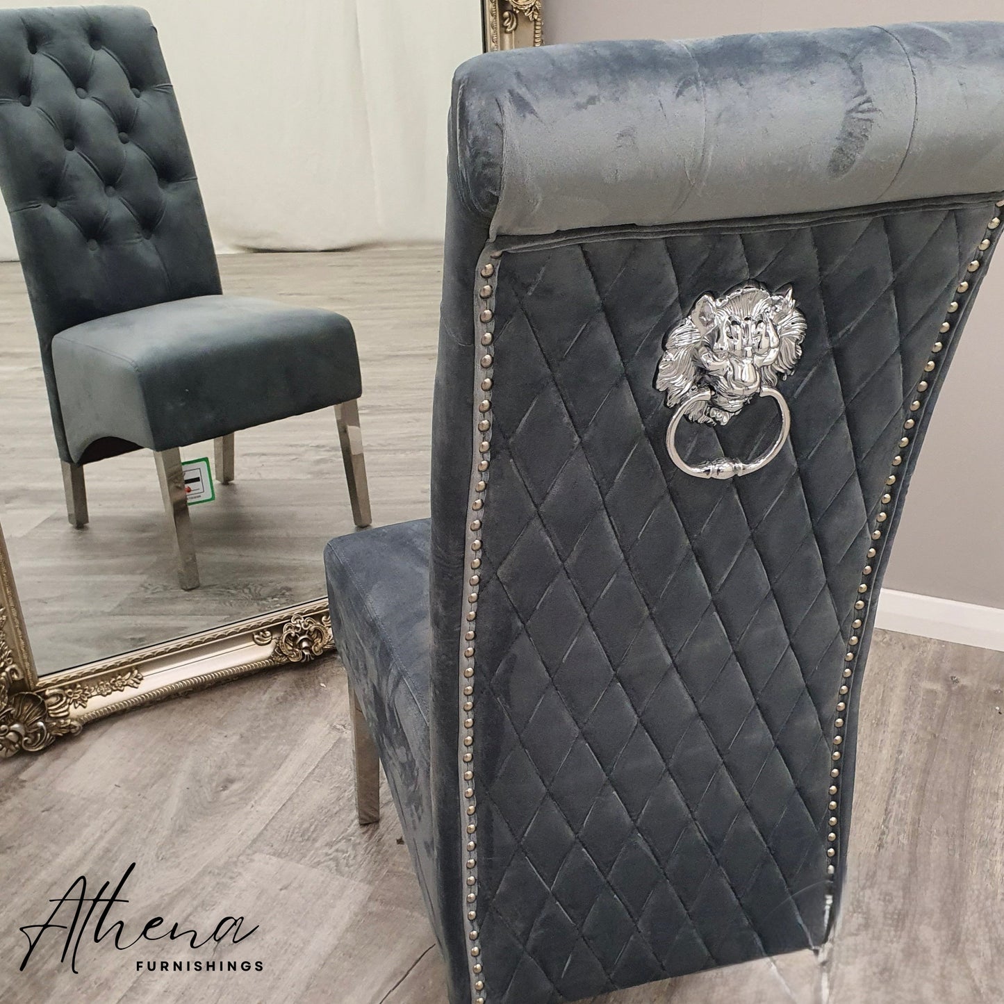 Gloucester Grey Velvet Dining Chairs