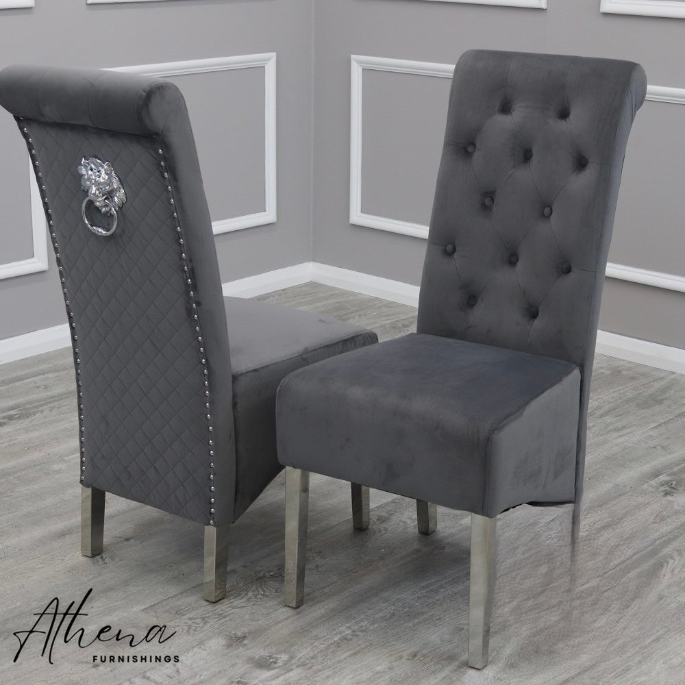 Gloucester Grey Velvet Dining Chairs