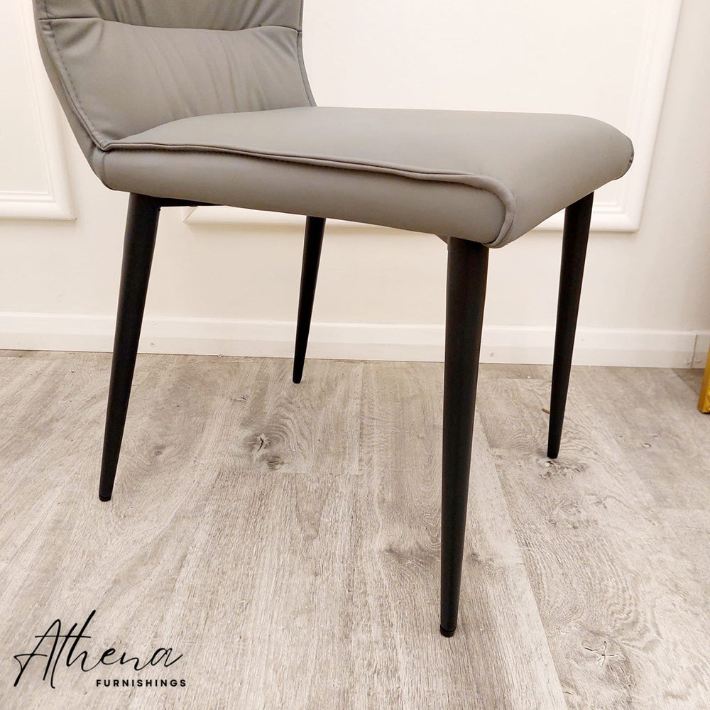 Ely Grey Leather Dining Chairs