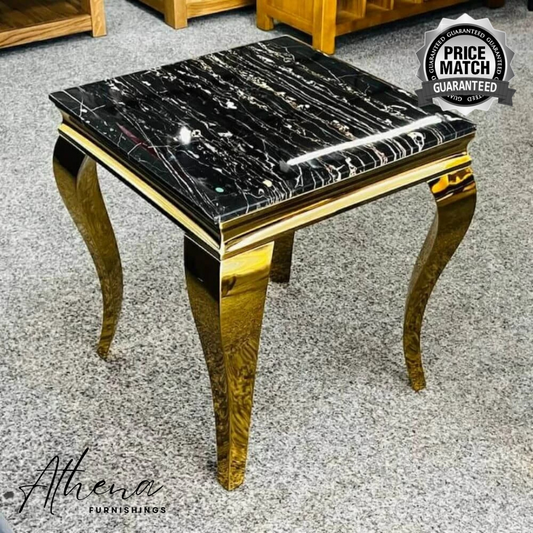 Skipton Gold Side Table (Multiple Table Top Option)