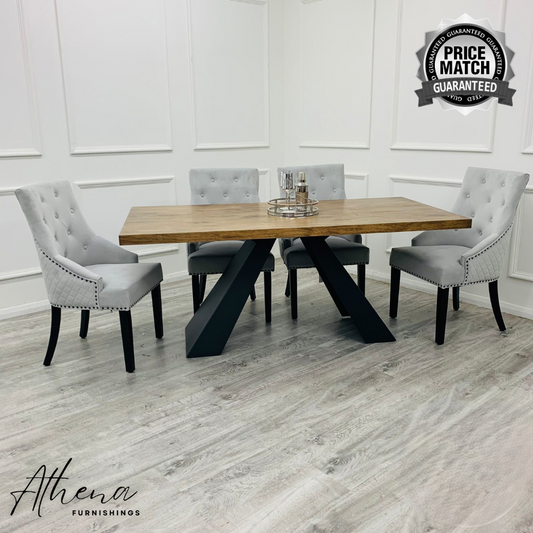 Aldeburgh 1.8m Dining Table with Carlisle Black Leg Dining Chairs