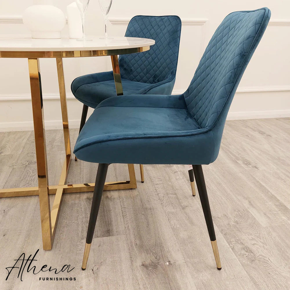 Windsor Blue Velvet Dining Chairs