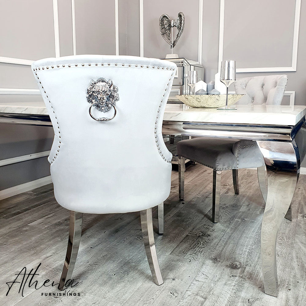 Hereford Light Silver Velvet Dining Chairs