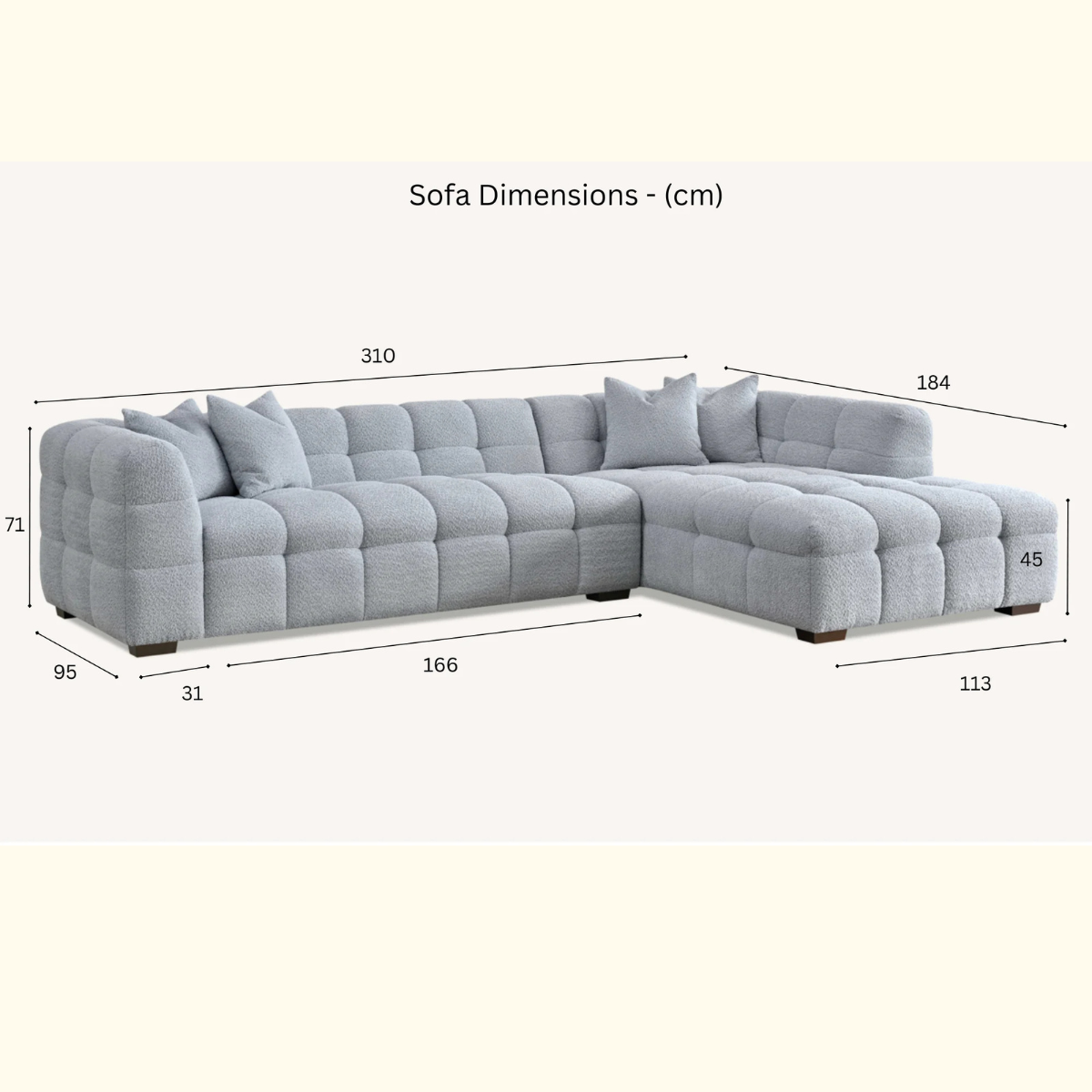 Soho Corner Sofa Oatmeal Boucle Fabric